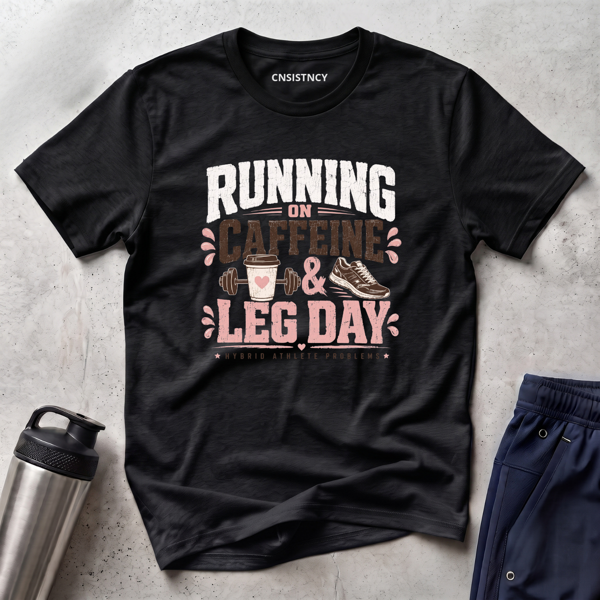 Running On Caffeine Leg Day T-Shirt