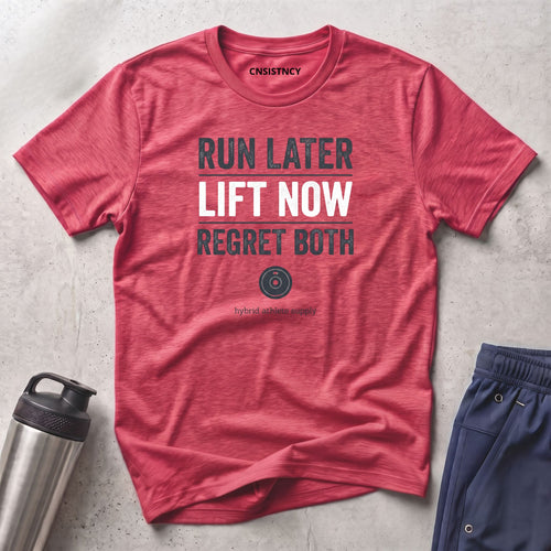 Run Later Lift Now T-Shirt