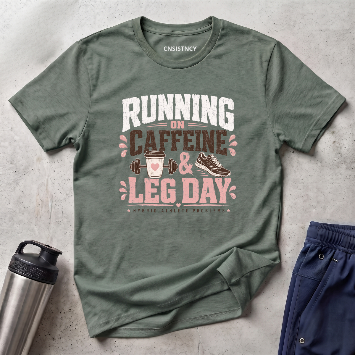 Running On Caffeine Leg Day T-Shirt